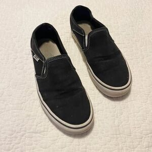 Vans black slip on shoes - women’s 8 or boys youth 6/6.5